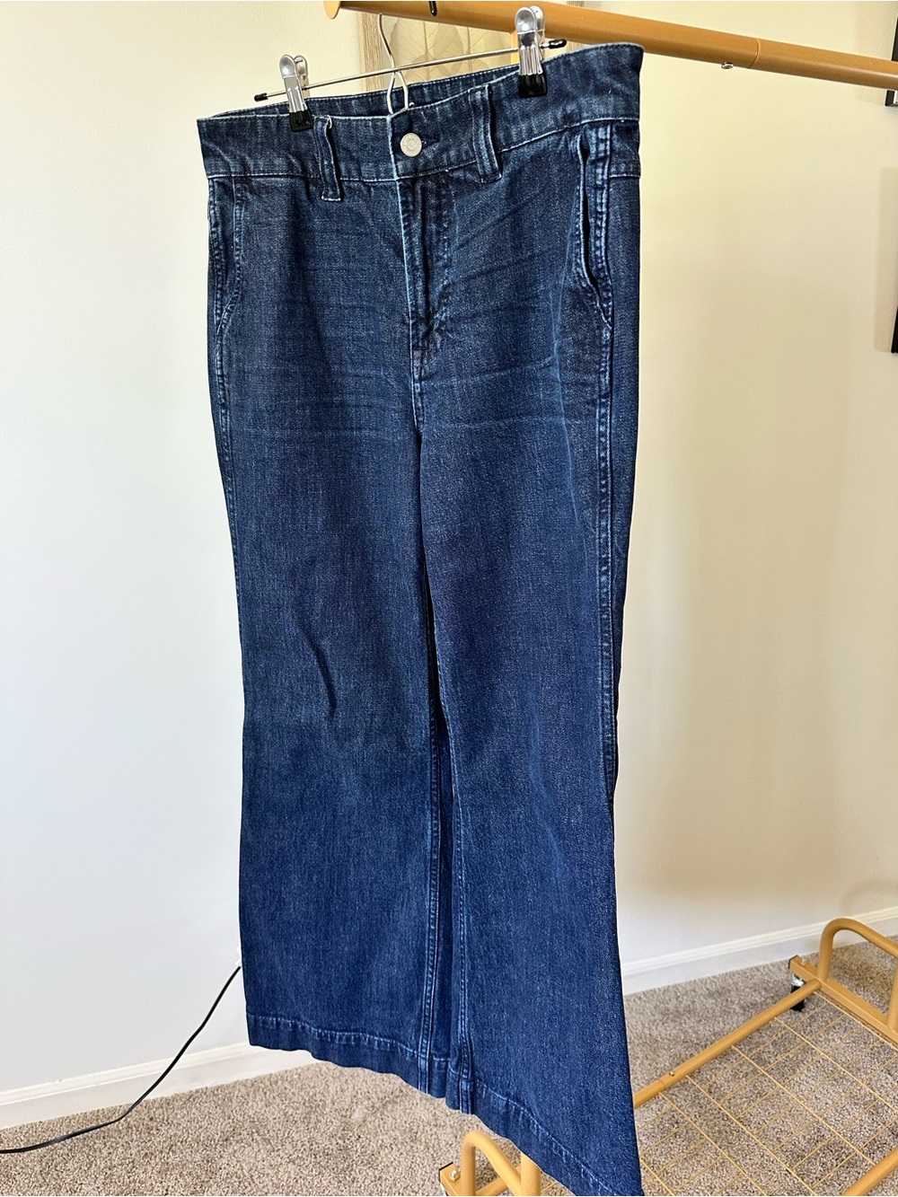Joe's Jeans Classic Dark Blue Trouser-style Wide leg Jeans - size 29P